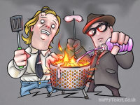 Bottom Boys having a BBQ