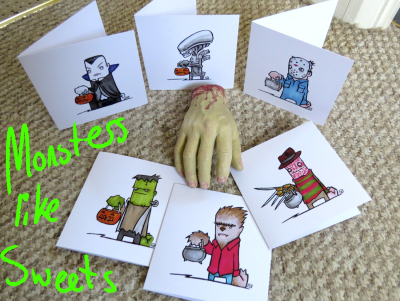Monsters Love Sweets Halloween Cards 